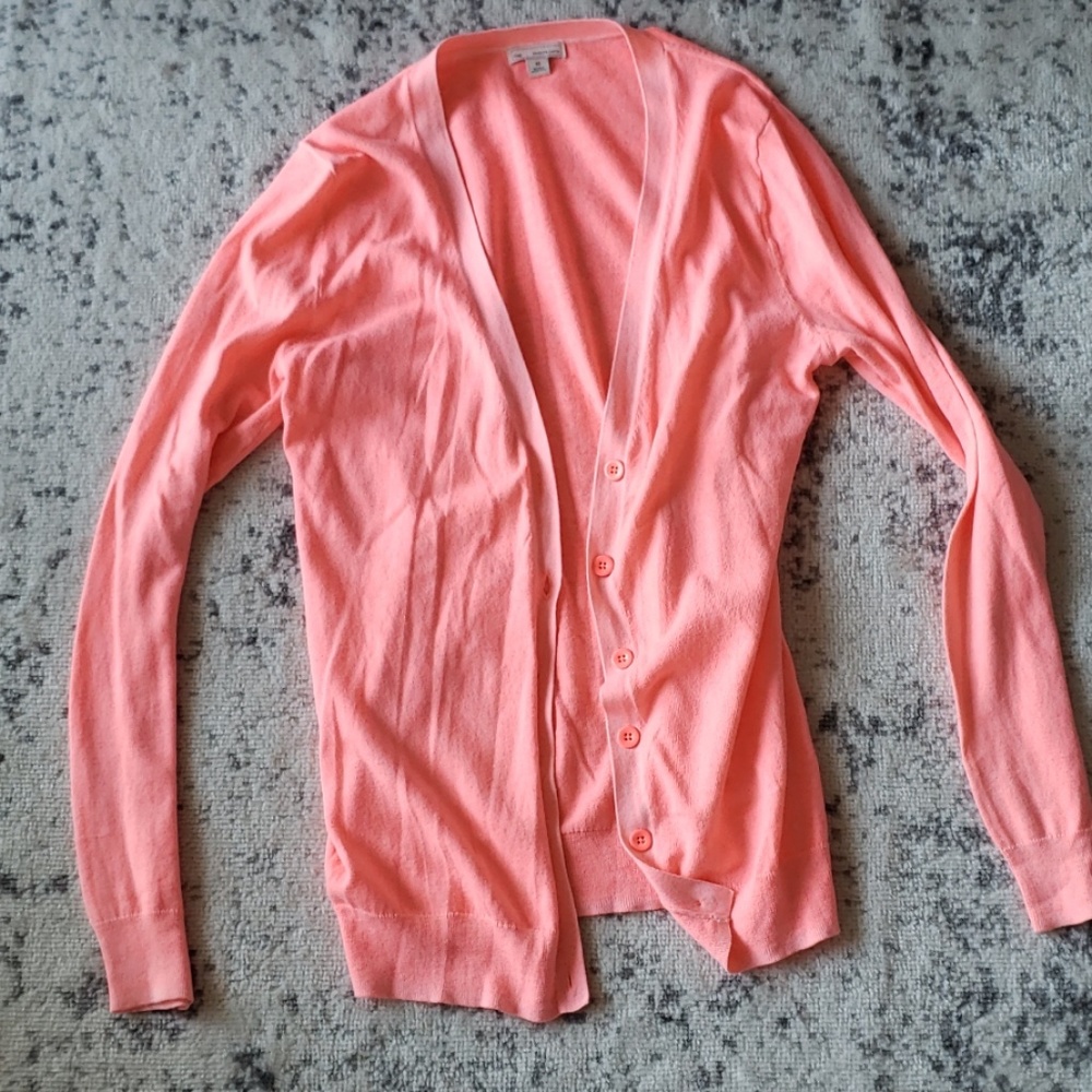 Highlighter coral cardigan